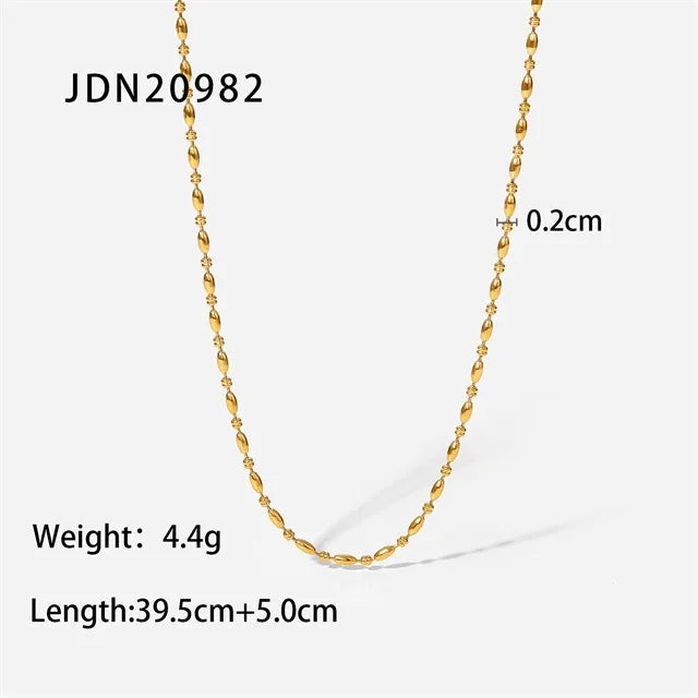 18K Gold Plated Bead Chain Necklace