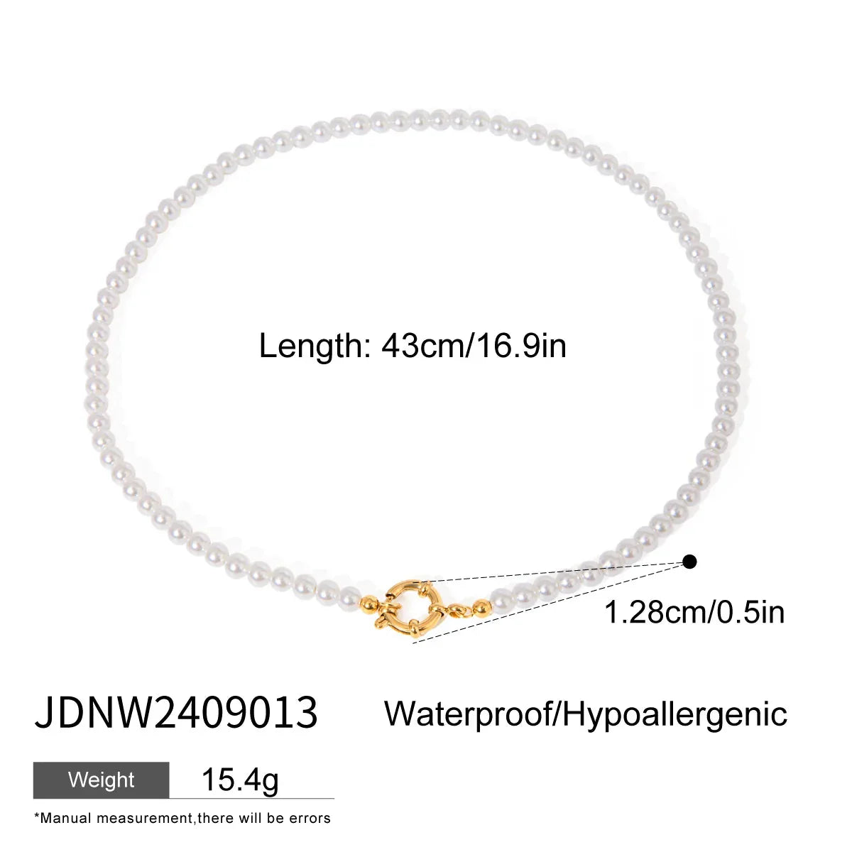 Elegant 5mm Glass Pearl Circle Necklace
