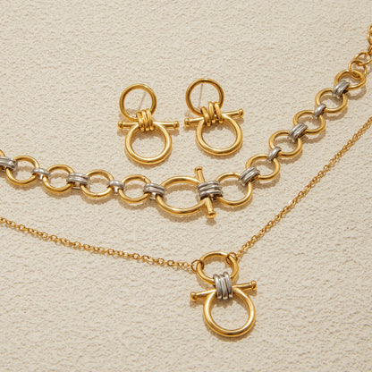 Horse Bit O-Ring Jewelry Set  Necklace, Bracelet & Earrings