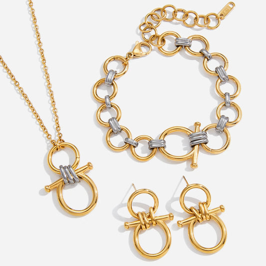 Horse Bit O-Ring Jewelry Set  Necklace, Bracelet & Earrings