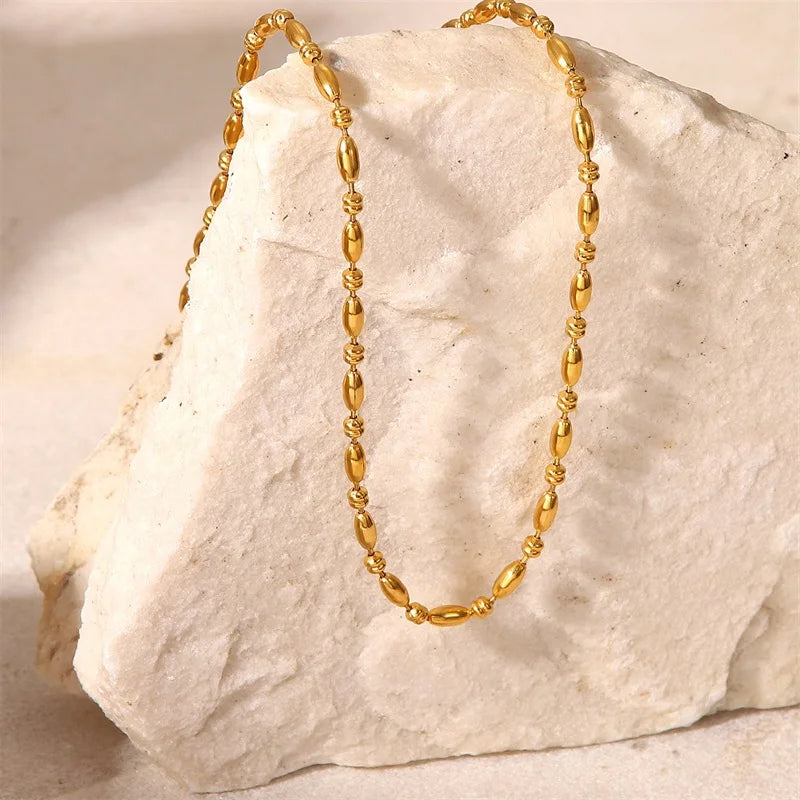 18K Gold Plated Bead Chain Necklace