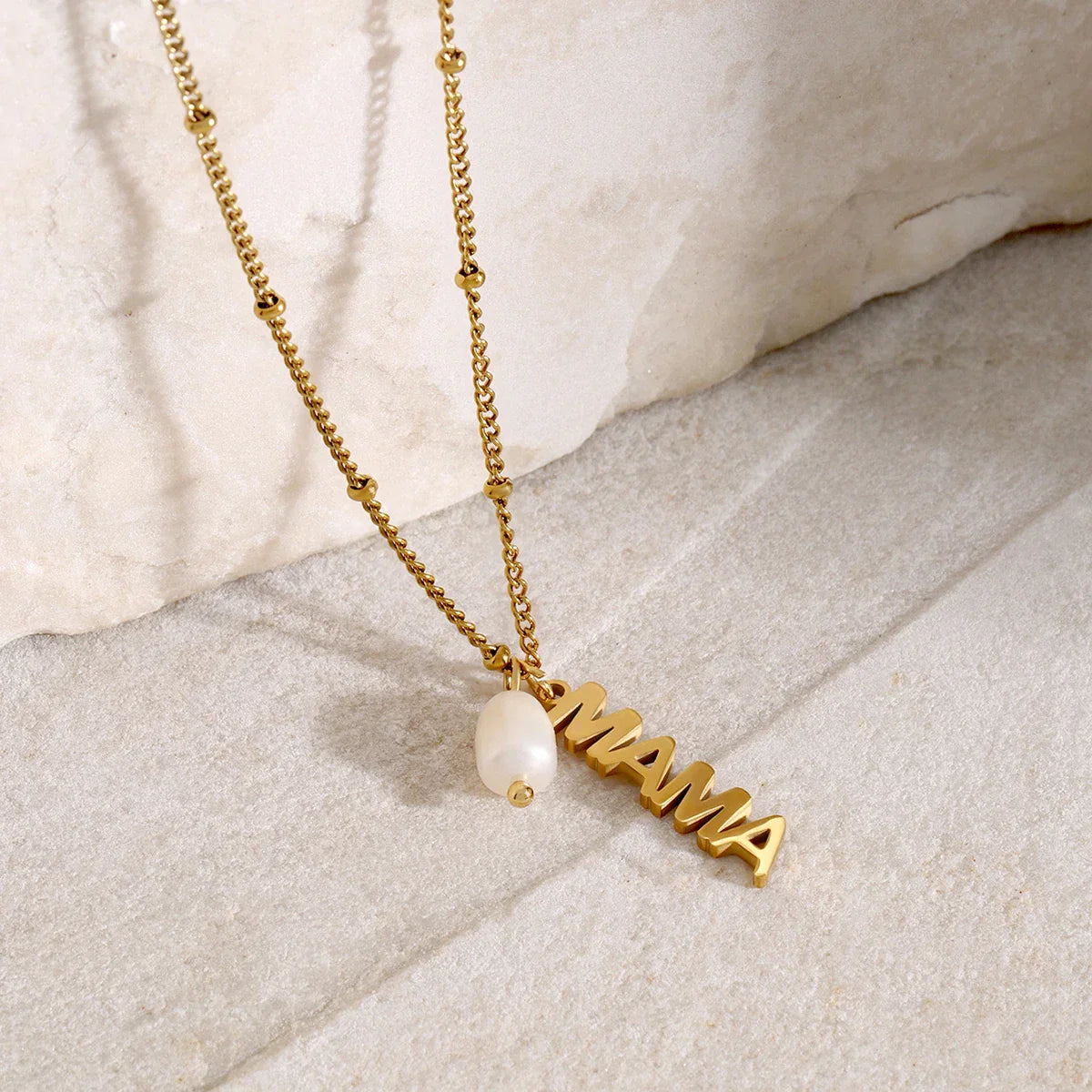 MAMA Letter Pearl Pendant