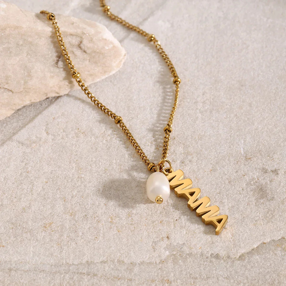 MAMA Letter Pearl Pendant