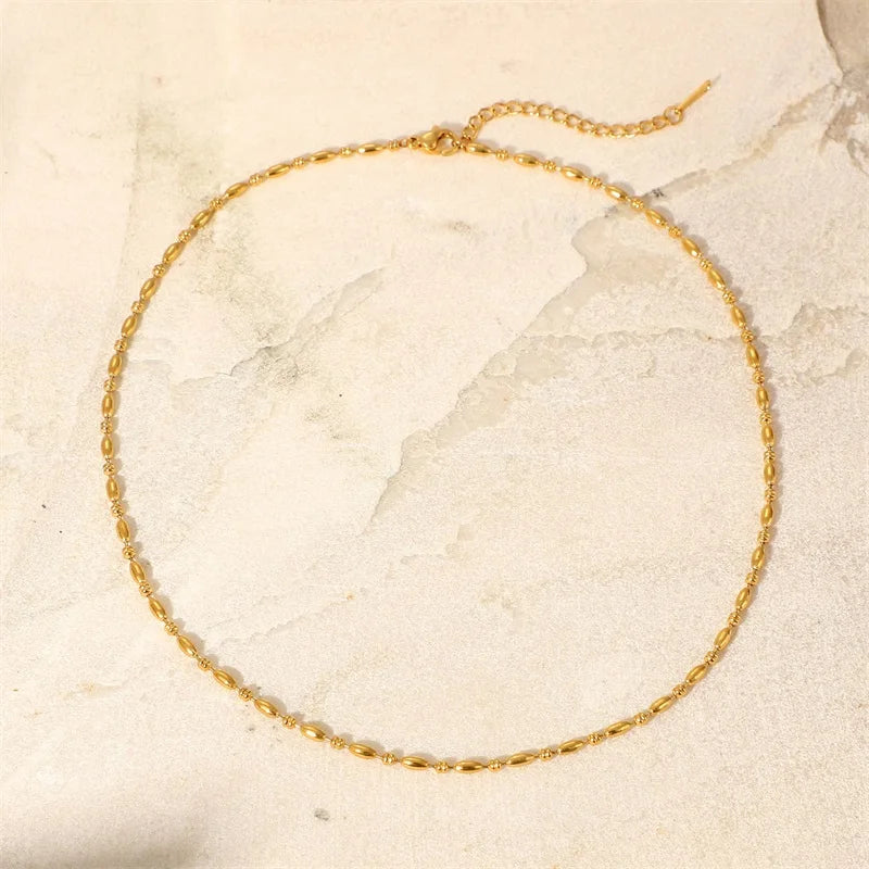 18K Gold Plated Bead Chain Necklace
