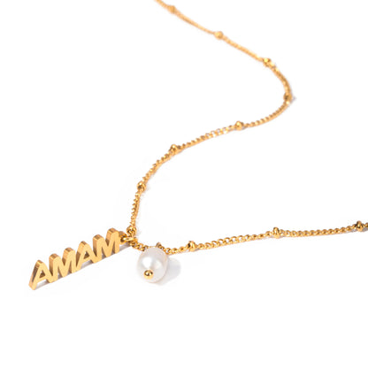 MAMA Letter Pearl Pendant