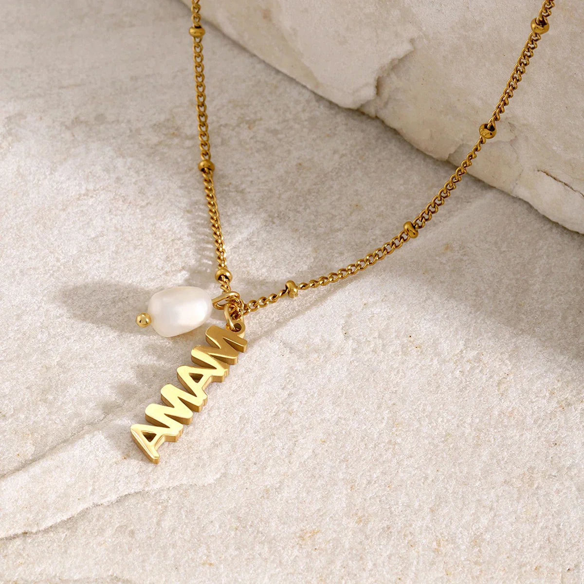 MAMA Letter Pearl Pendant