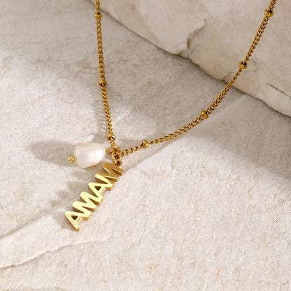 MAMA Letter Pearl Pendant